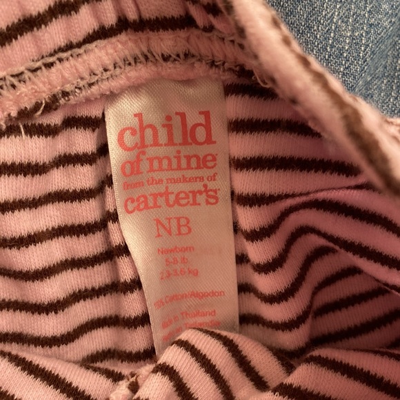 Carter’s pink and brown stripe cotton stretch pants - Picture 3 of 3